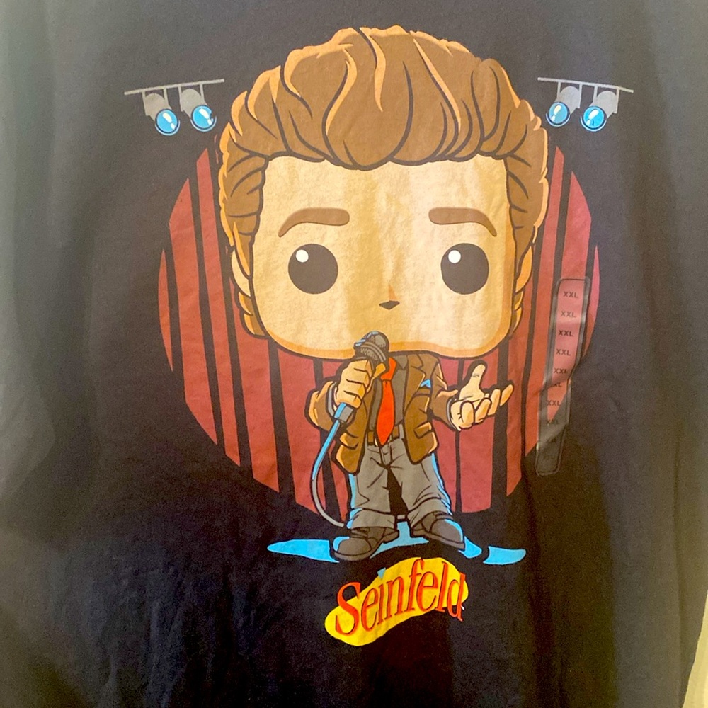 Cotton Short Sleeve Crew Neck Black Funko Jerry Seinfeld Shirt 2xl NEW NWT